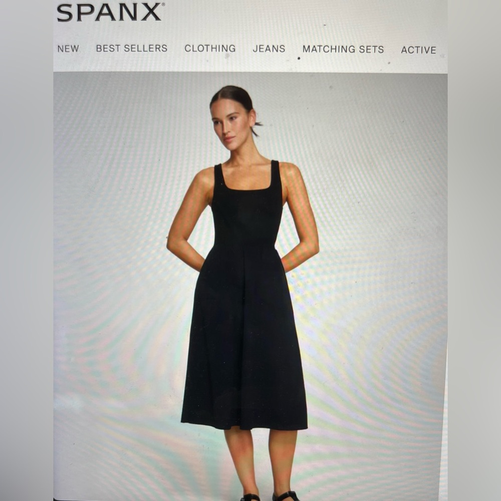 Spanx Black Jersey scoop neck tank dress